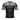 The Kids Competition Ranked Rashguard Grey is a fitted, short-sleeve compression shirt with a black torso, grey sleeves, bold black text on the shoulders, and a stylized chest logo—designed for an athletic look.
