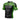 The Kids Competition Ranked Rashguard Green is a short-sleeved, form-fitting athletic shirt with green sleeves and side panels, black chest and torso, bold black sleeve lettering, round neck, and visible stitching.