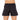 A person shown from the back against a white background is wearing BTT Womens Baseline Shorts Black with an elastic waistband.