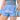 Athena Fightwear Alke Women's Muay Thai Shorts light baby blue nylon fast dry wide hips with in built safety shorts and pockets