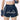 Artemisia Women's muay thai shorts navy blue and gold with wide hips and built-in safety shorts with pockets