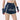 Artemisia Women's muay thai shorts navy blue and gold with wide hips and built-in safety shorts with pockets