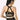 Athena Fightwear women's Athena Sports Bra with fully padded chest for support and full nipple and breast coverage no removable bra pads black gold 