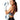 Woman wearing white BAD CAT boxing gloves and a grey and pink sports bra